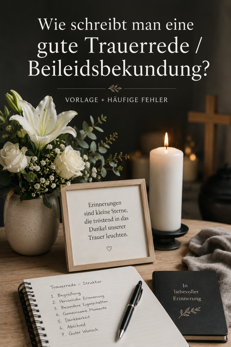 Wie schreibt man eine gute Trauerrede oder Beileidsbekundung?